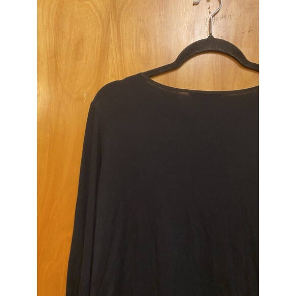 Banana Republic Women's black long-sleeve blouse V-neck and ruffle hem Size/ SP - Picture 9 of 10